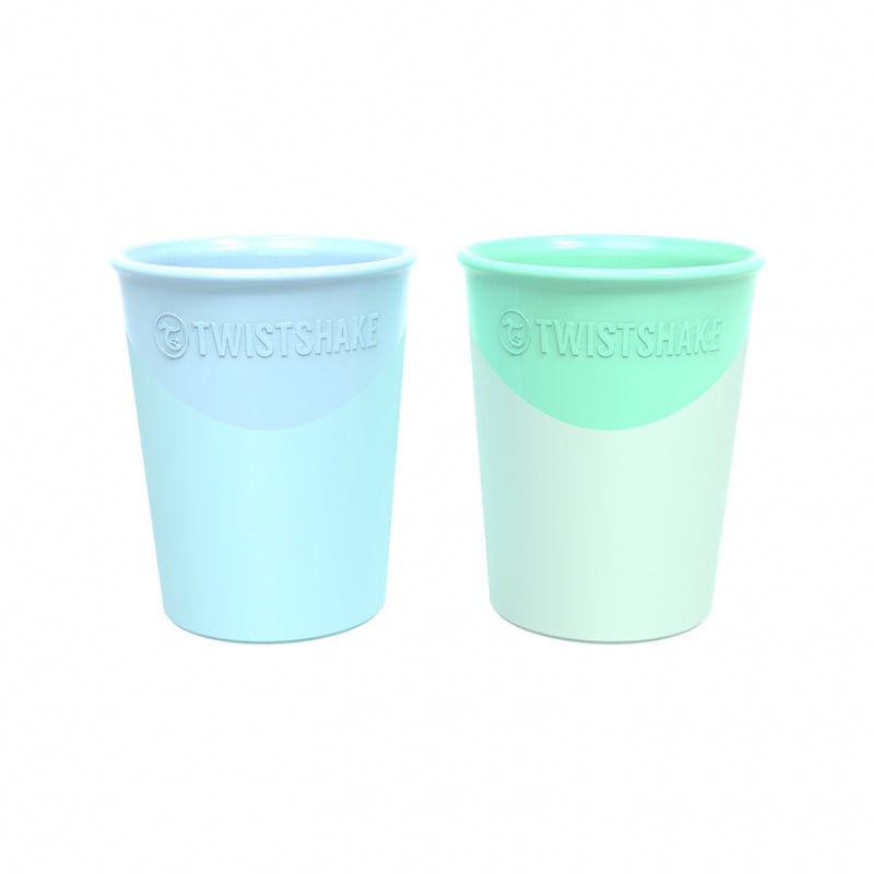 Twistshake® 2x Kozarček Pastel Blue&Green 170ml (6+m) Twistshake