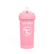 Twistshake® Lonček s slamico 360ml (12+m) Pastel Pink Twistshake