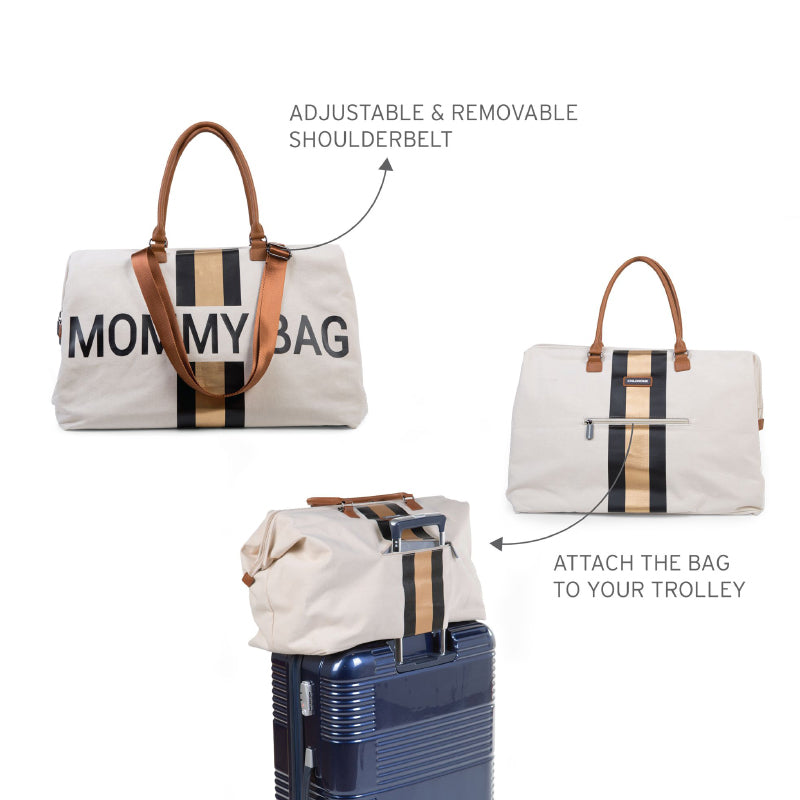 Childhome® Previjalna torba Mommy Bag Big Canvas Black/Gold Childhome