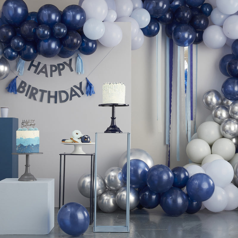 Ginger Ray® Set 3 balonov Blue & Grey Double Layered Happy Birthday Ginger Ray