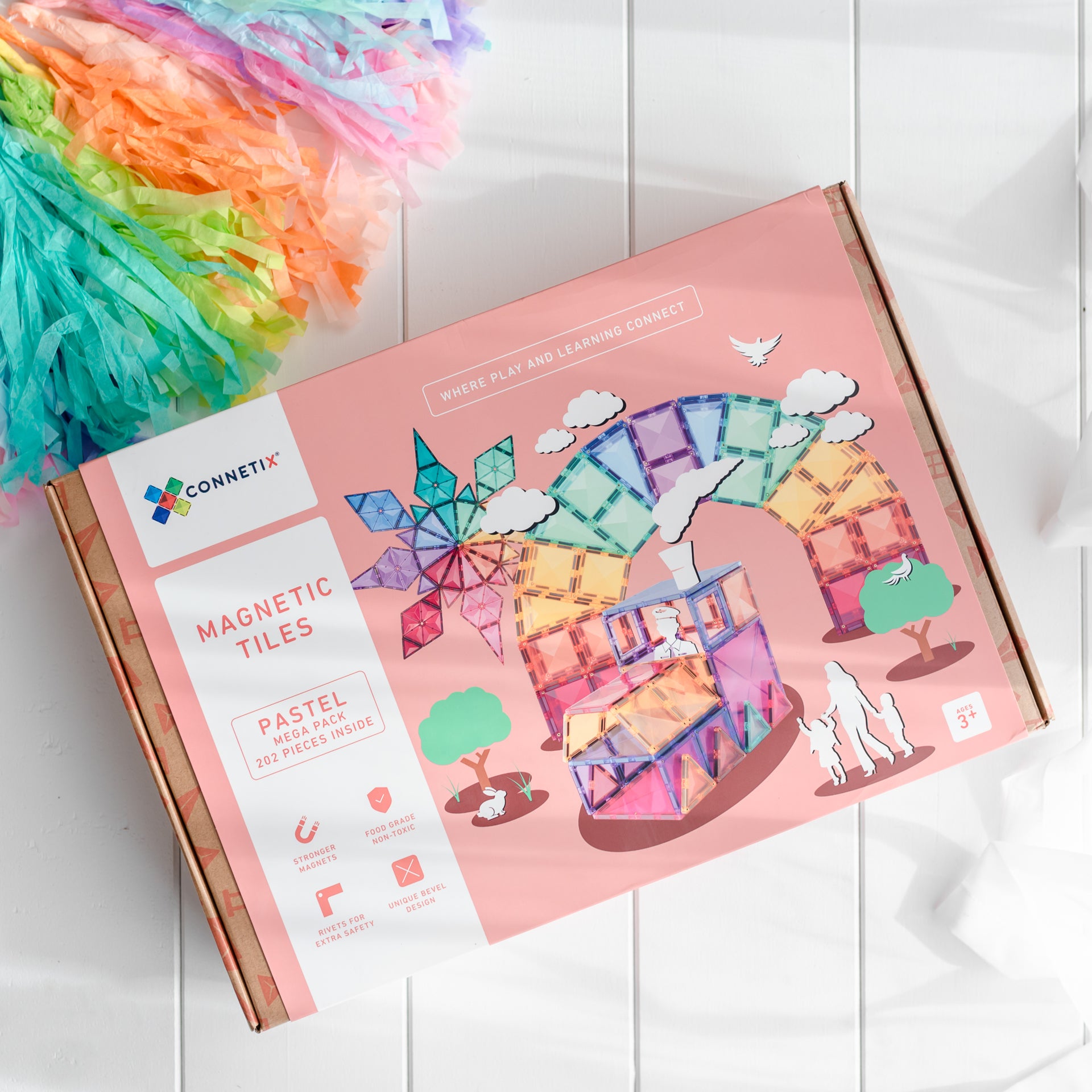 Connetix® Magnetne ploščice Pastel Mega Pack 202-delni Connetix