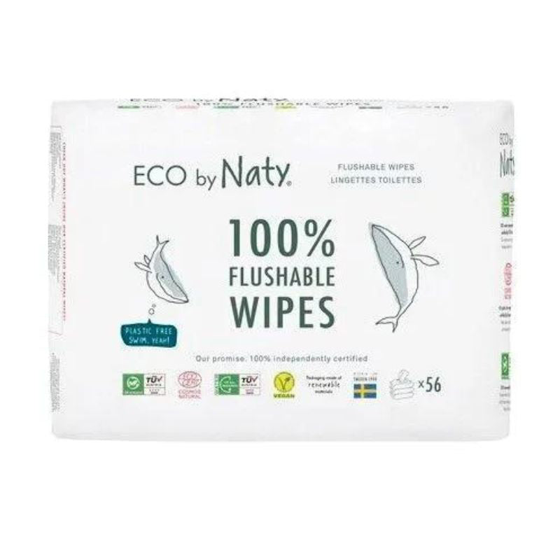 Eco by Naty® Vlažilni robčki Flushable 3x56 Eco by Naty