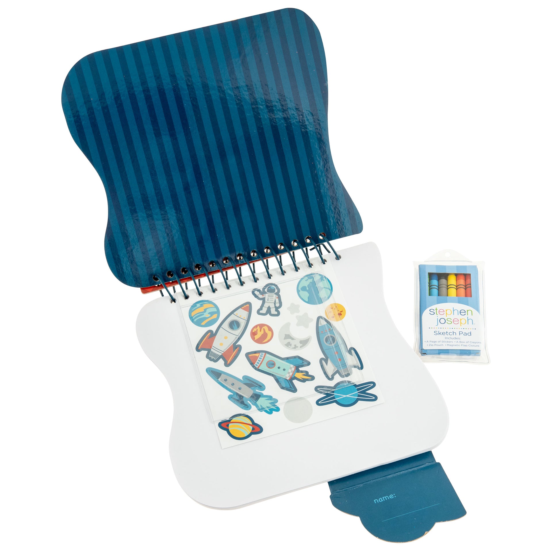 Stephen Joseph® Zvezek z nalepkami in voščenimi barvicami Space Stephen Joseph