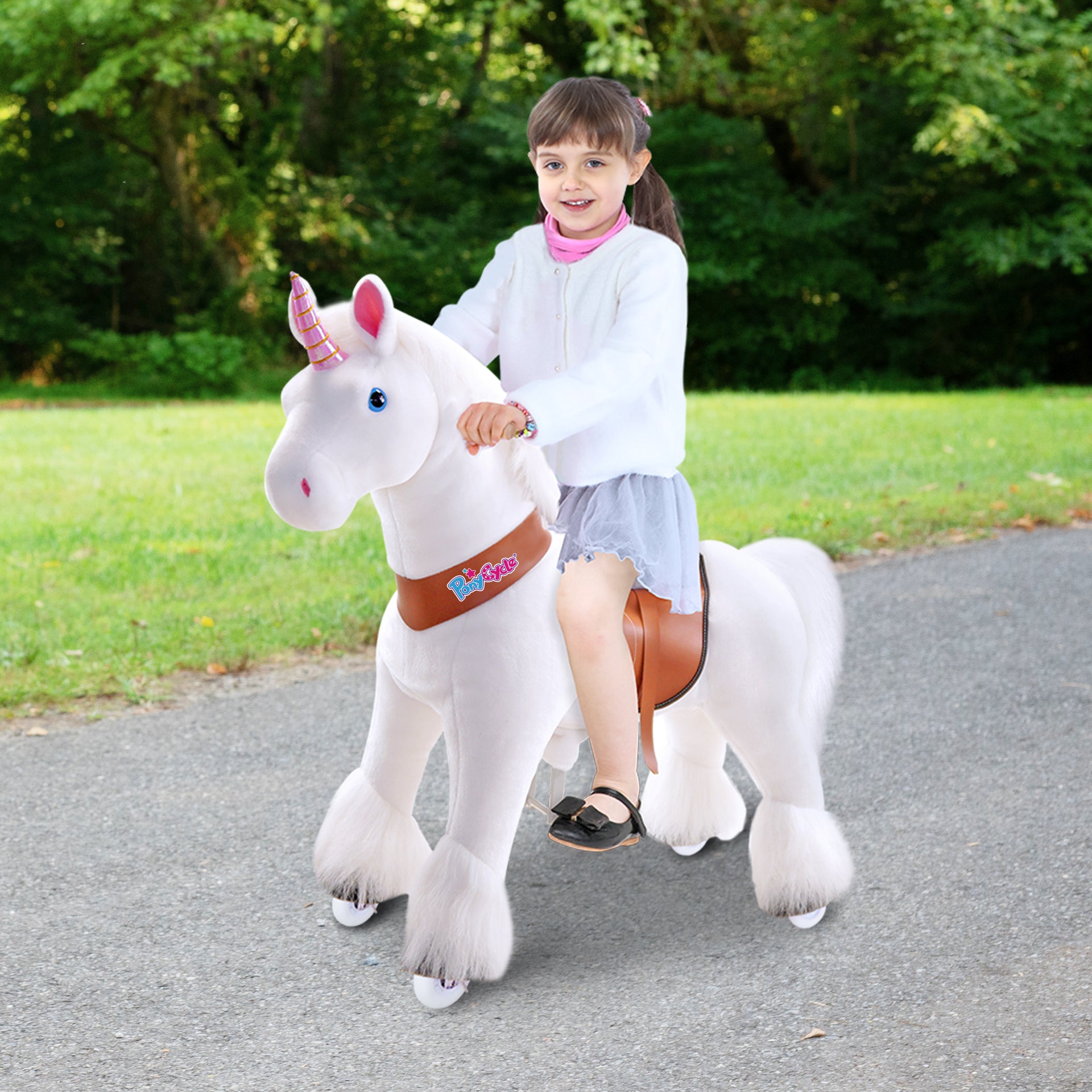 PonyCycle® Konjiček na kolesih - White Unicorn (3-5L) PonyCycle