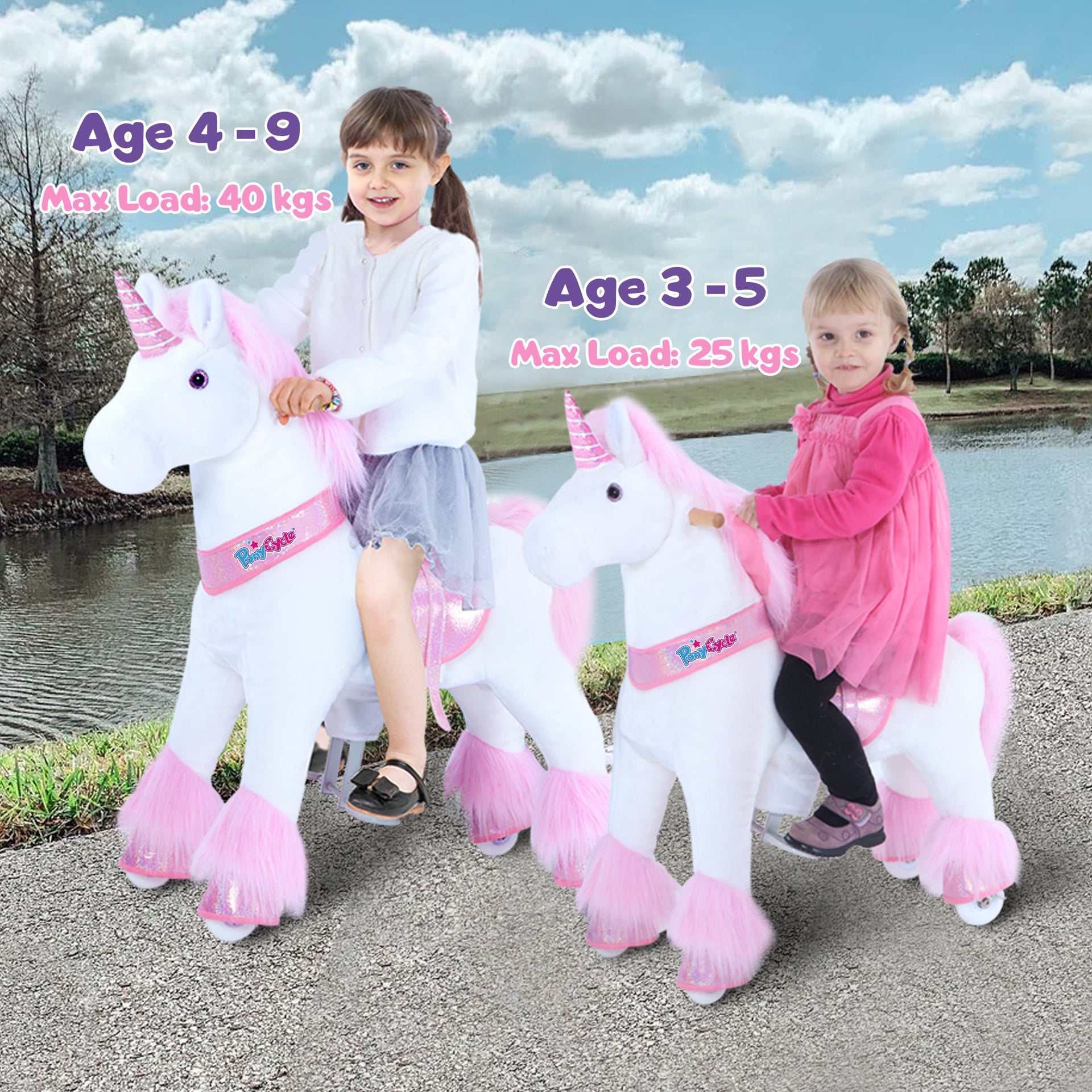 PonyCycle® Konjiček na kolesih - Pink Unicorn (3-5L) PonyCycle