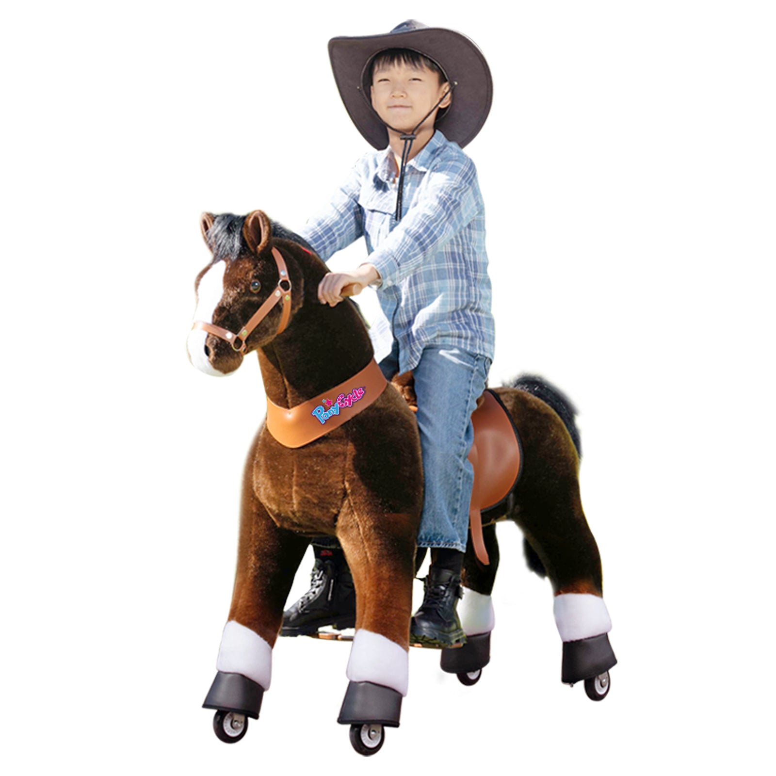 PonyCycle® Konjiček na kolesih - Chocolate Brown with White Hoof (7+L) PonyCycle