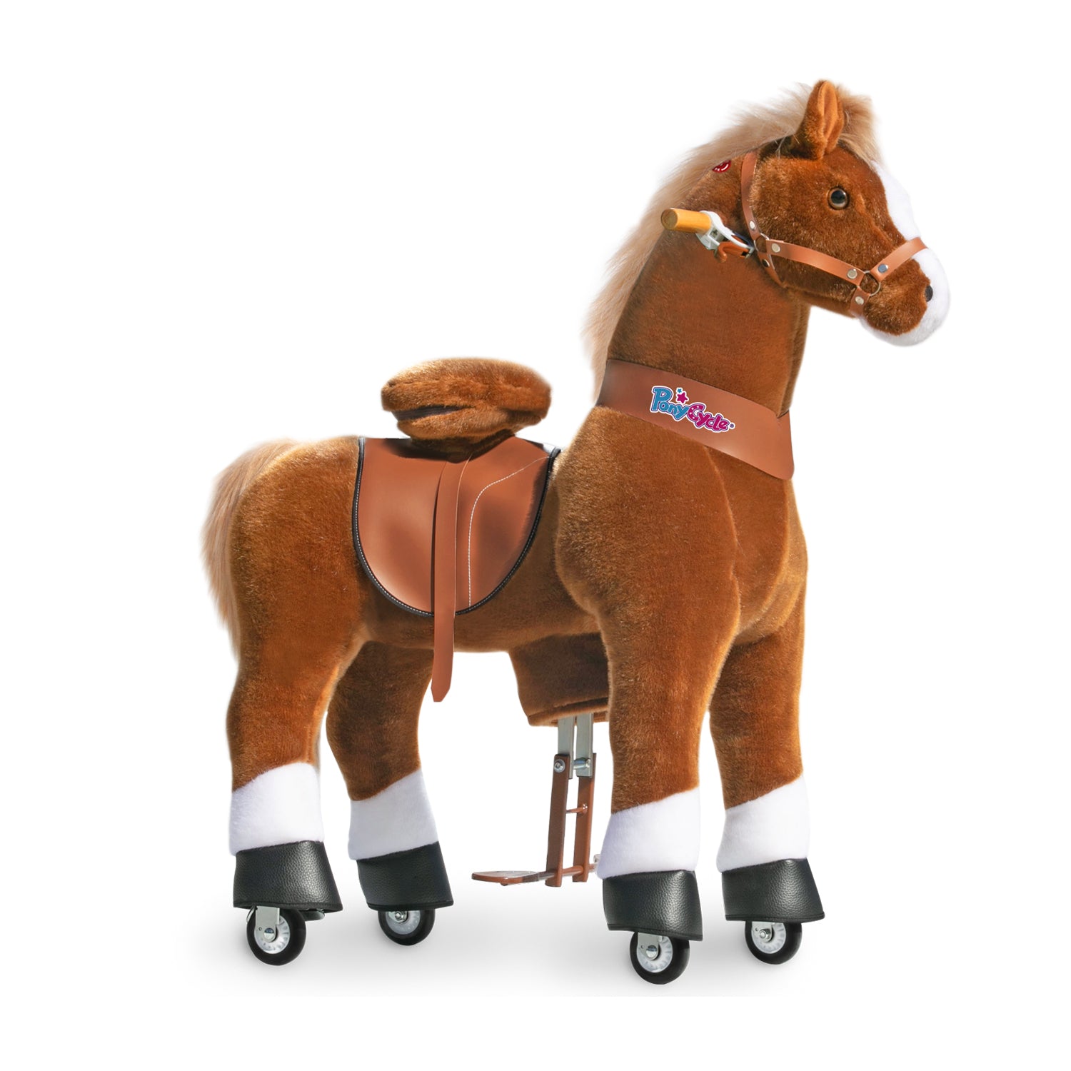 PonyCycle® Konjiček na kolesih - Brown with White Hoof (7+L) PonyCycle