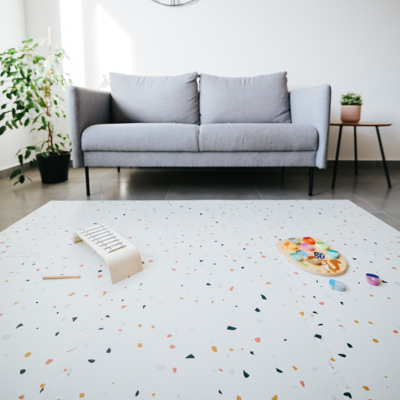 Evibell® Igralna podloga Puzzle 120x180 Terrazzo Cream Evibell