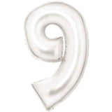Amscan® Balon broj 9 (86 cm) Silk Lustre White