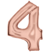 Amscan® Balon številka 4 (86 cm) Silk Lustre Rose Gold Amscan