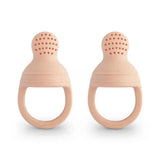 Mushie® Tétine alimentaire en silicone, 2 pièces, Blush