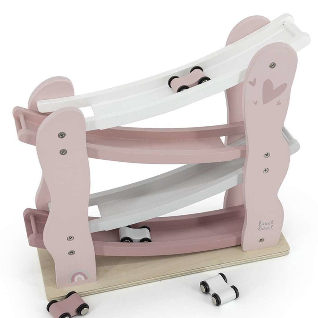 Label Label® Lesena dirkalna steza Car Slider Pink Label Label