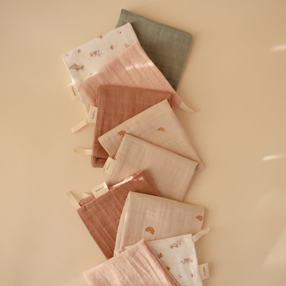 Mushie® Krpice za umivanje 5 kos Rainbow 30x30 Mushie