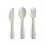 Mushie® Cutlery Set (Fork, Spoon, Knife) Sage