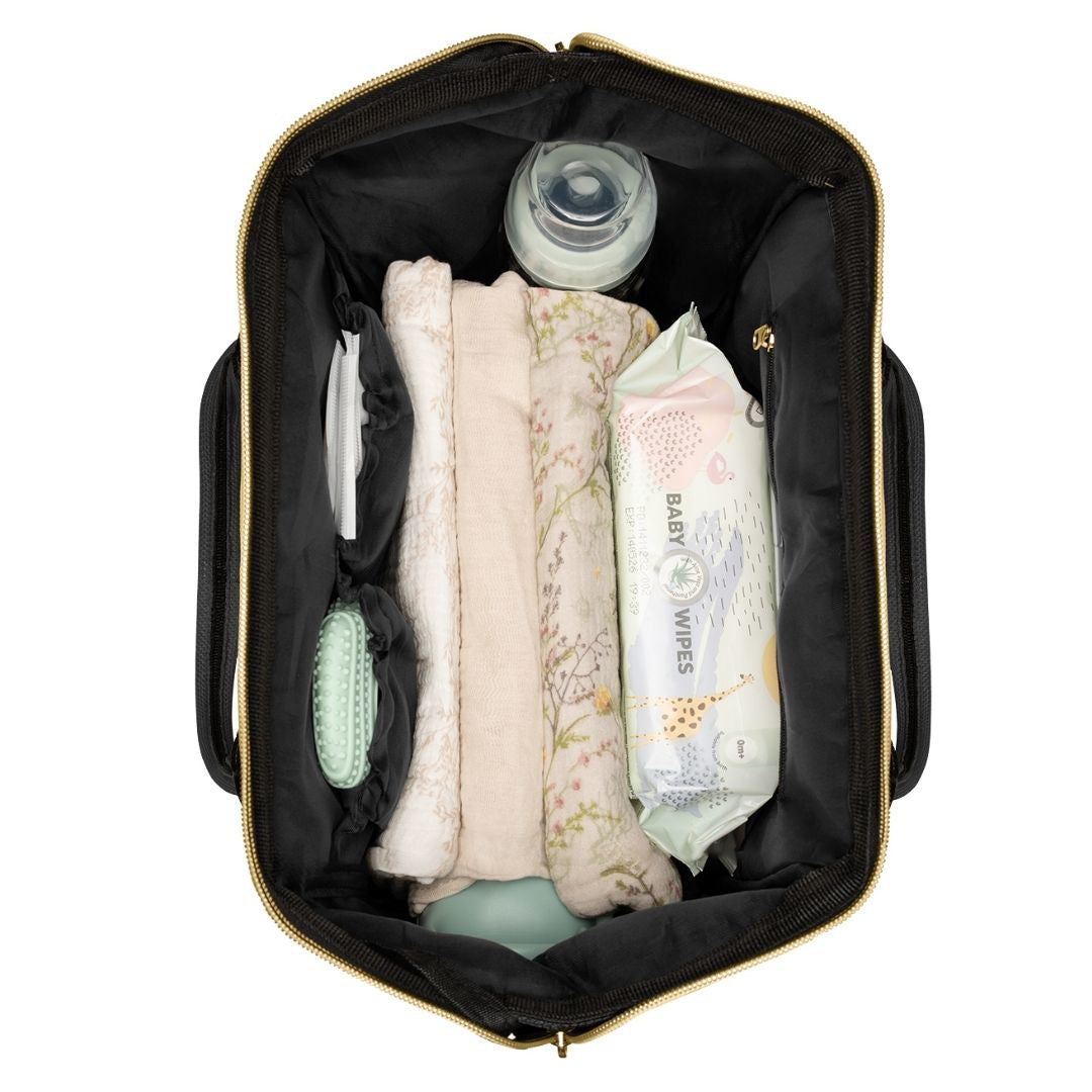 KikkaBoo® Previjalni nahrbtnik Siena Black & Gold 2025 KikkaBoo