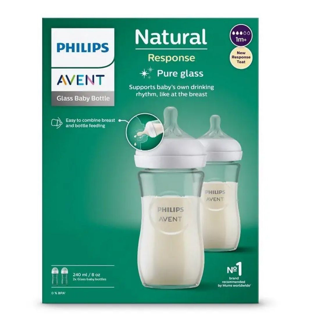 Philips AVENT® Steklena steklenička s cucljem Natural Response 240ml Philips AVENT