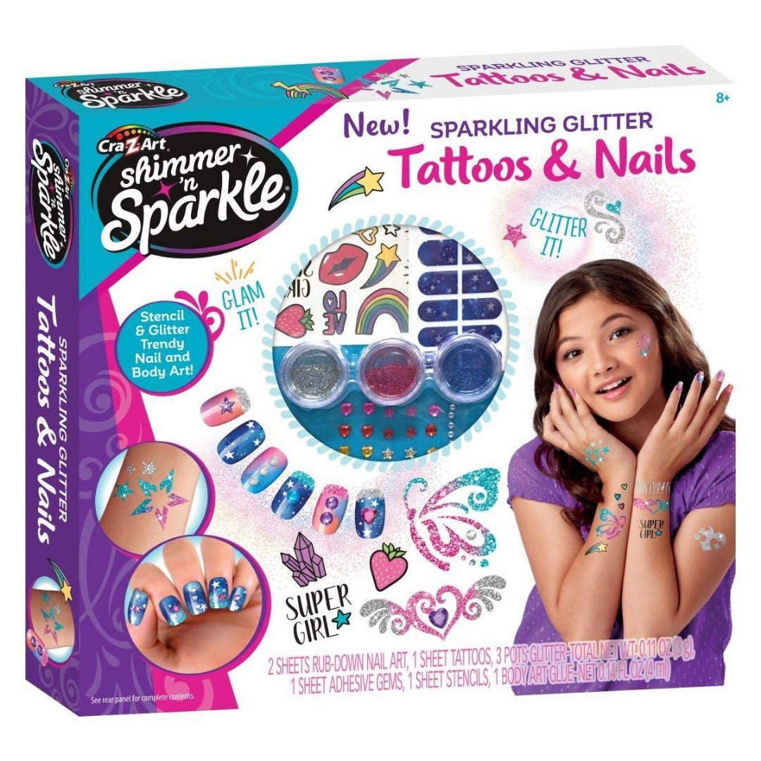 CrazArt® Set izdelovalec nohtov & tattoo Glitter & Shimmer CrazArt