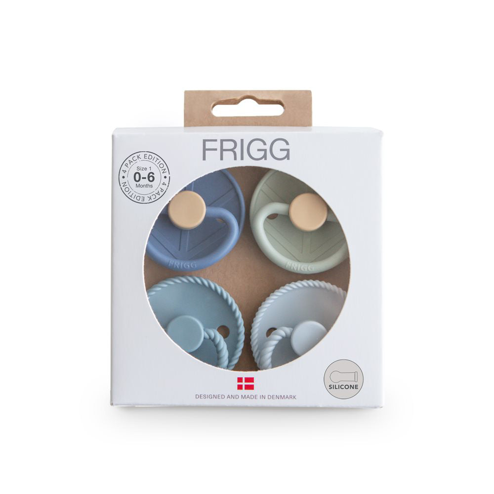 Frigg® Set 4 dudic iz silikona Skyline Serenity (0-6m) FRIGG
