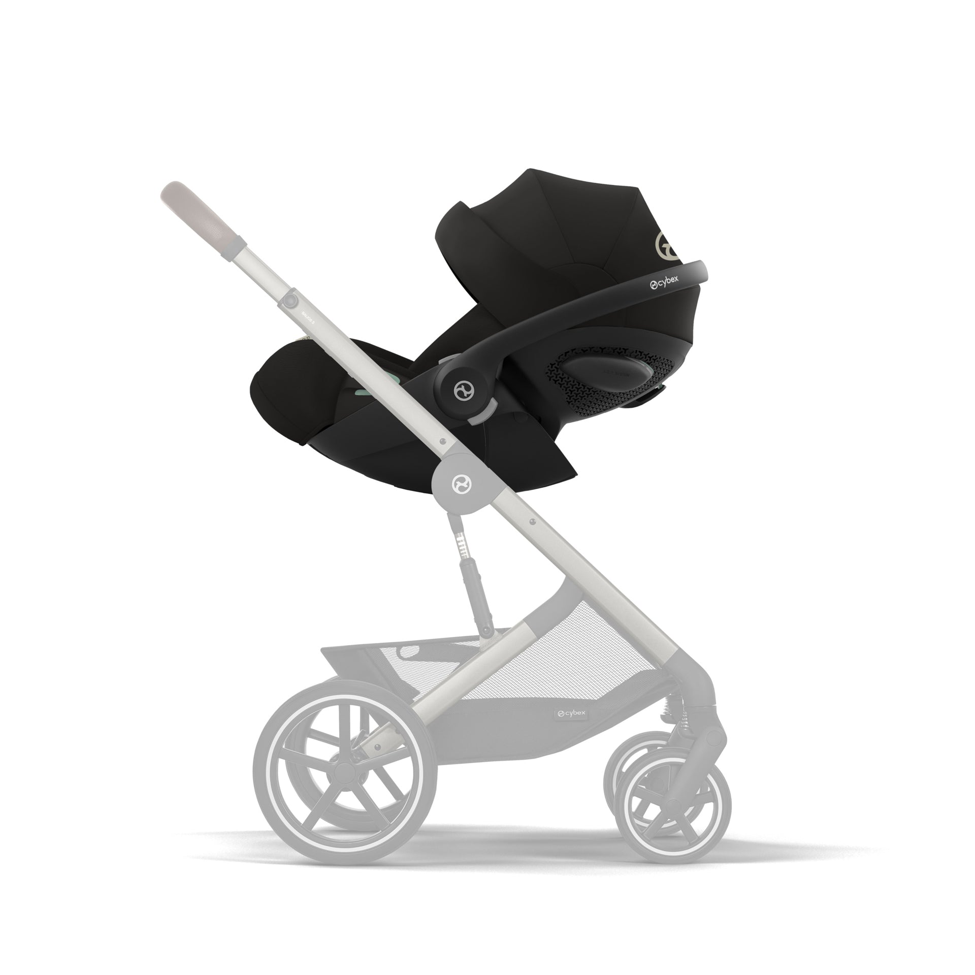 Cybex Otroški voziček 4v1 Balios S Lux + Avtosedež Cloud G + IsoFix baza G Moon Black Cybex