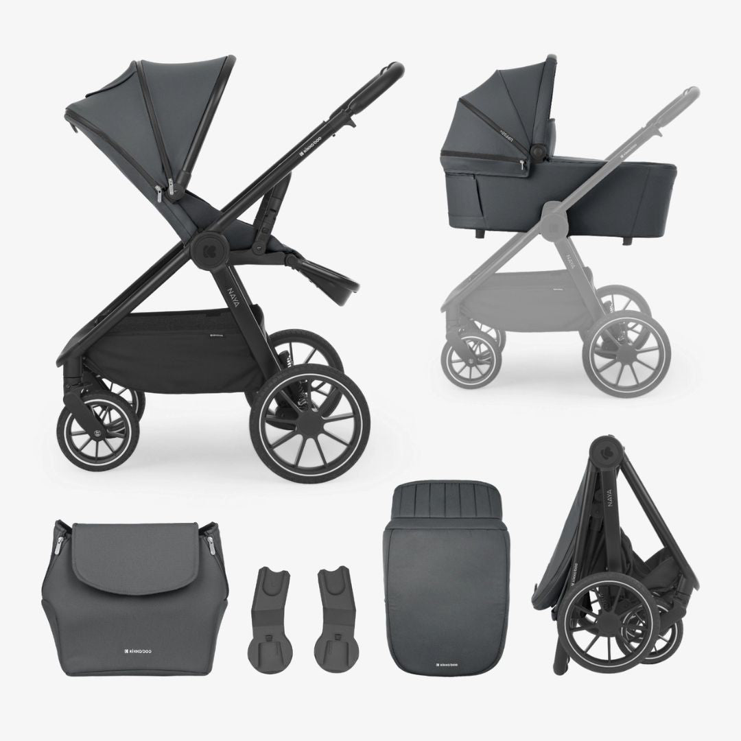 KikkaBoo® Otroški voziček s košaro 2v1 Naya Grey KikkaBoo