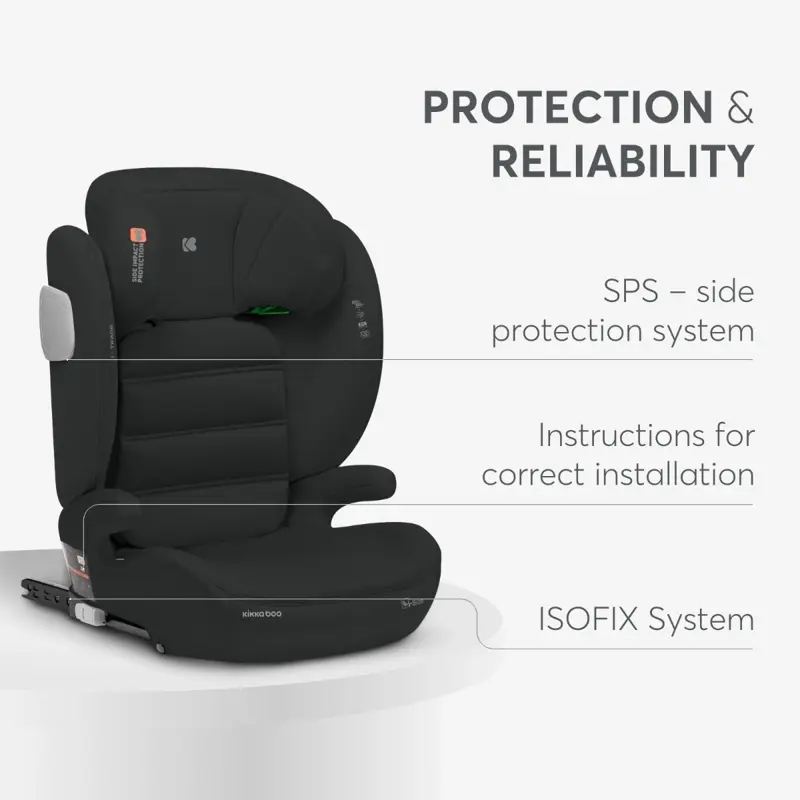 KikkaBoo® Otroški avtosedež i-Track i-SIZE (100-150 cm) Black KikkaBoo