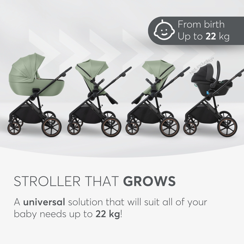 KikkaBoo® Otroški voziček s košaro 2v1 Thea Grey KikkaBoo