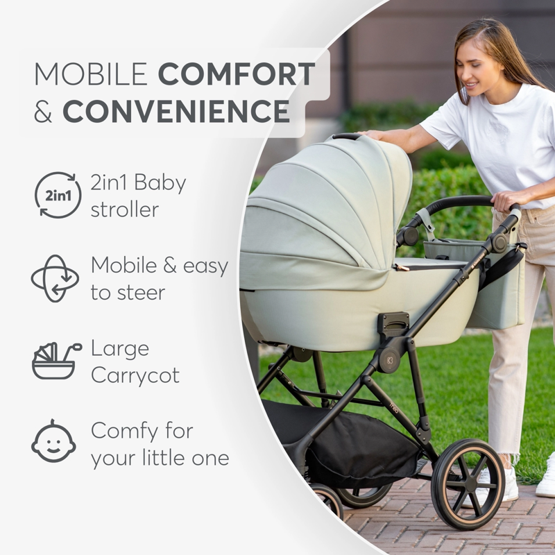 KikkaBoo® Otroški voziček s košaro 2v1 Thea Black KikkaBoo