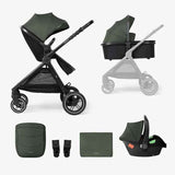 KikkaBoo® Dječji kolica s košarom 3u1 Ava Army Green