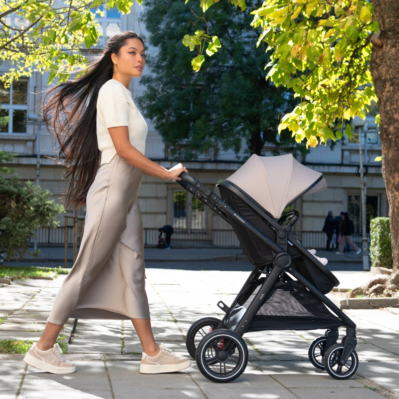 KikkaBoo® Otroški voziček s košaro 3v1 Ava Army Green KikkaBoo