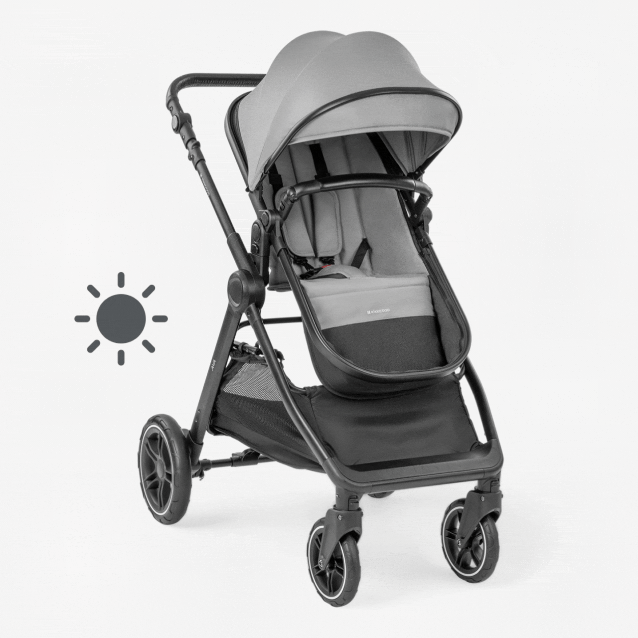 KikkaBoo® Otroški voziček s košaro 3v1 Ava Grey KikkaBoo