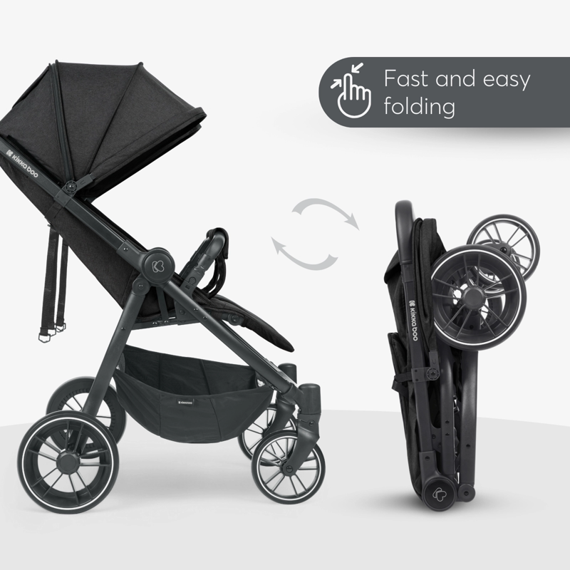 KikkaBoo® Otroški voziček za dvojčke Happy 2 Light Grey KikkaBoo