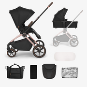 KikkaBoo® Otroški voziček s košaro 2v1 Kara Black KikkaBoo