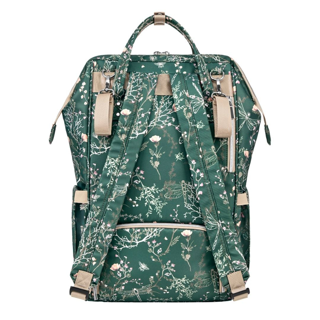 KikkaBoo® Previjalni nahrbtnik Siena Luxe Secret Garden Deep Green KikkaBoo