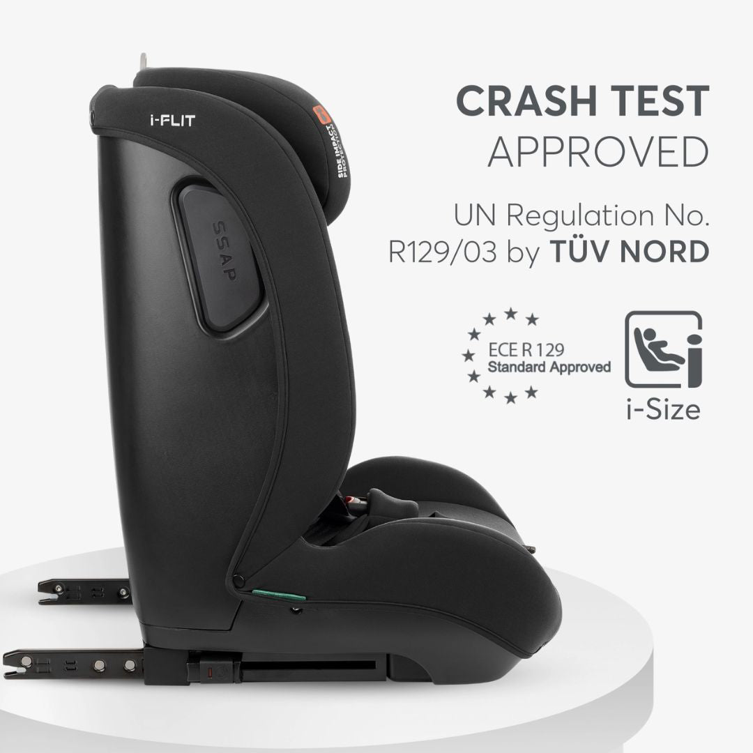 KikkaBoo® Otroški avtosedež i-Flit i-SIZE (76-150 cm) Black KikkaBoo