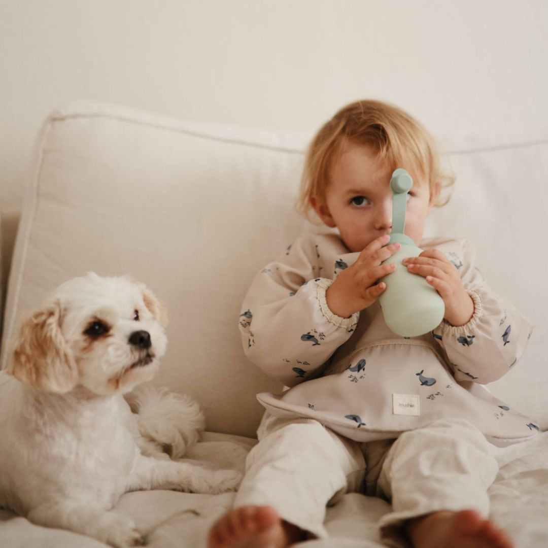 Mushie® Set 2 silikonskih modelčkov za smoothie Cambridge Blue Mushie