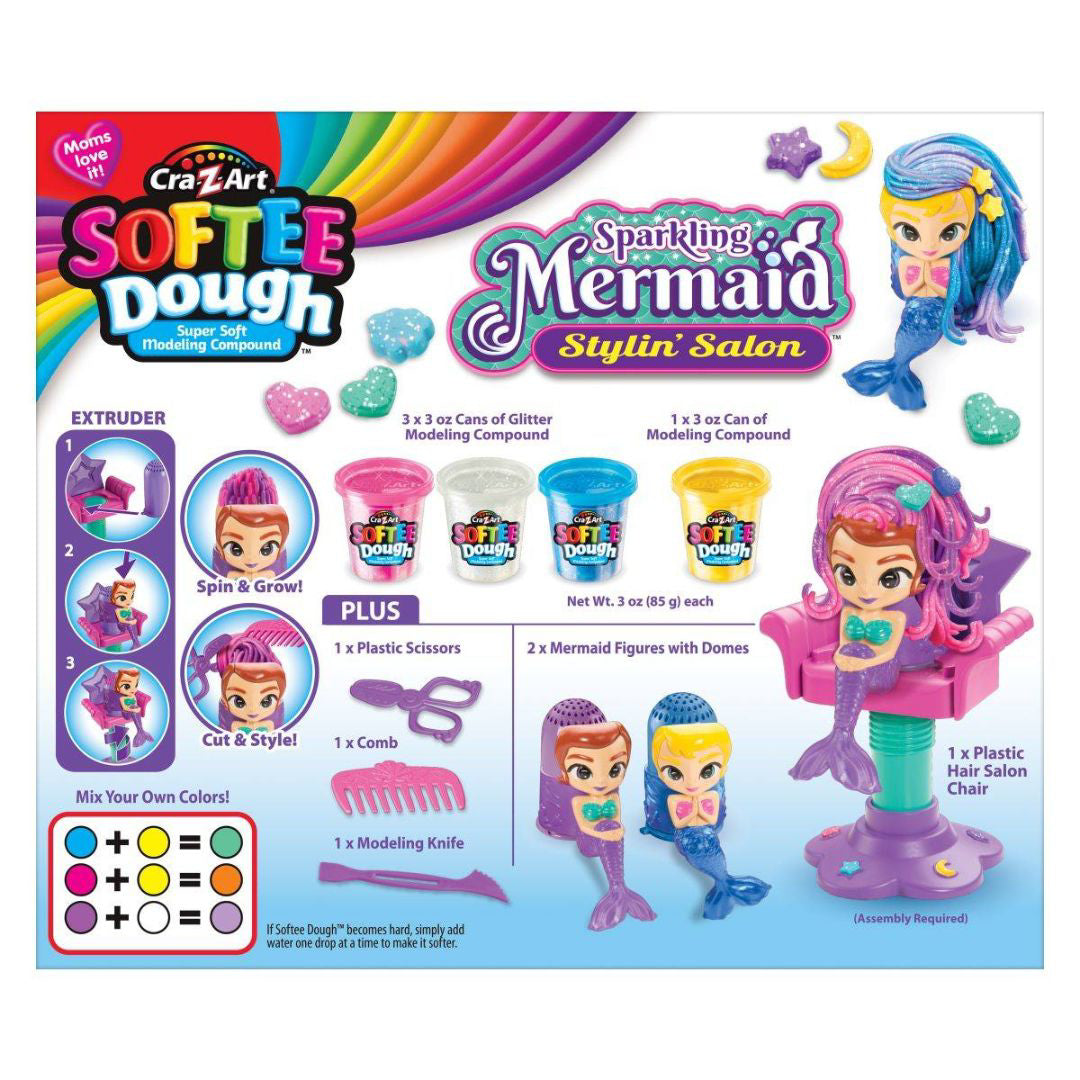 CrazArt® Otroški plastelin frizerski salon za morske deklice Softee Dough CrazArt