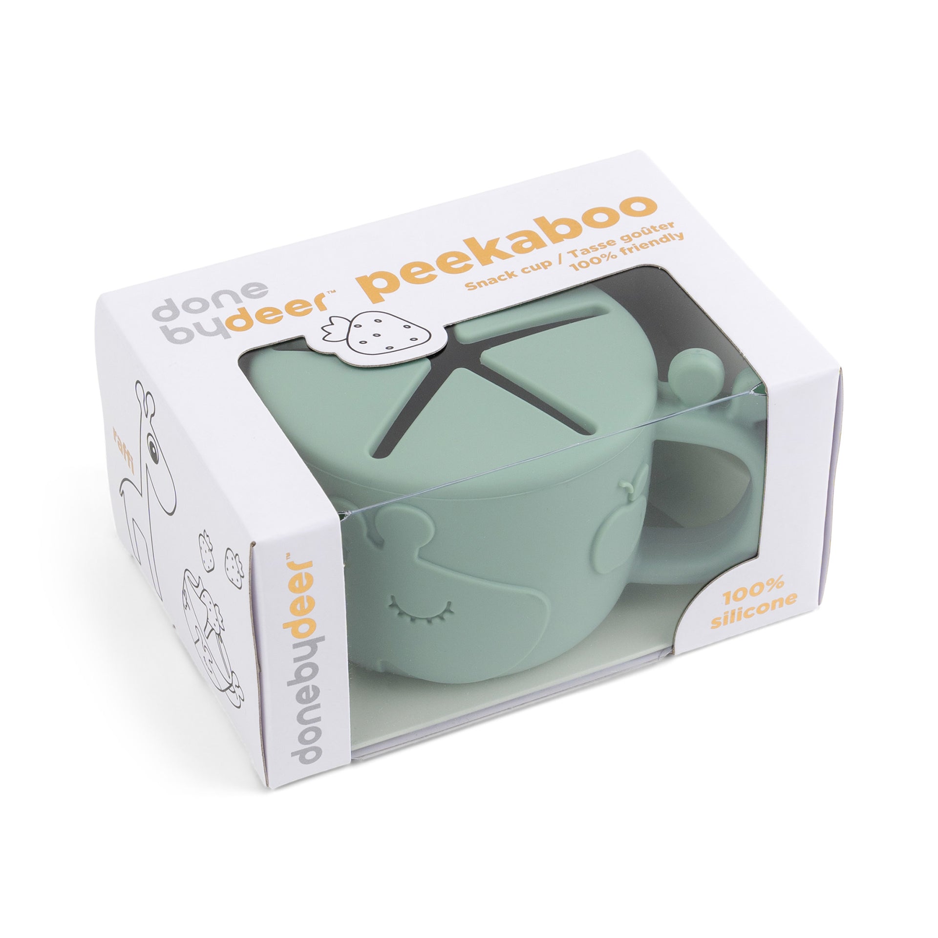 Done by Deer® Lonček za prigrizke Peekaboo Raffi Green Done by Deer