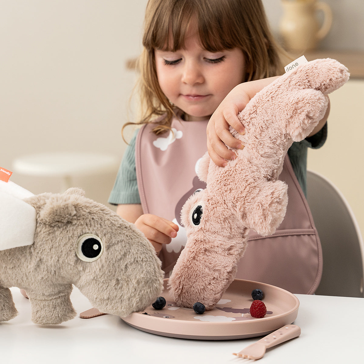 Done by Deer® Otroški krožnik Foodie Happy Clouds Powder Done by Deer