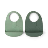 Done by Deer® Set 2 bavaglini in silicone Peekaboo Green