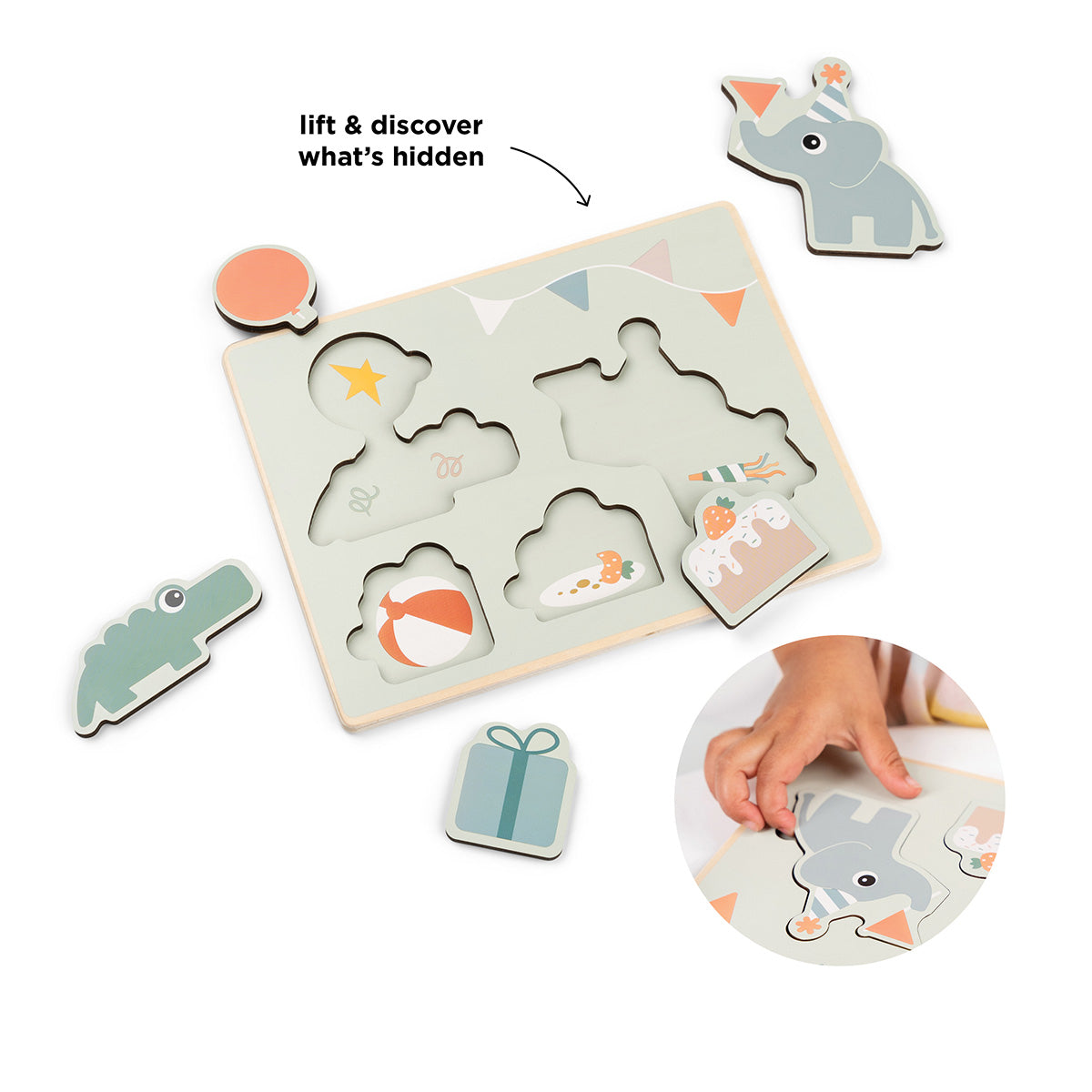 Done by Deer® Prva lesena sestavljanka Celebration Done by Deer