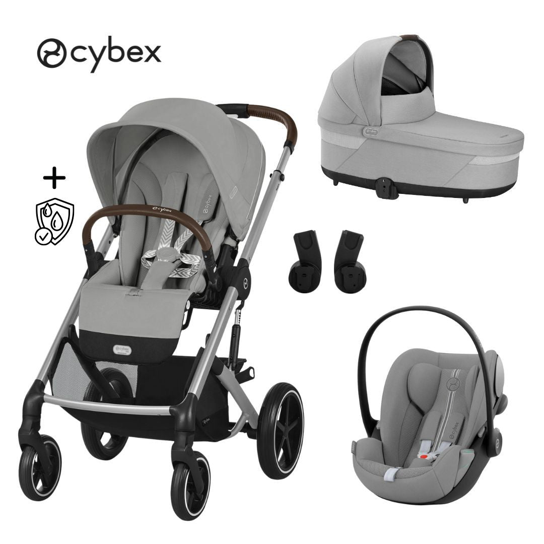 Cybex® Otroški voziček 3v1 Balios S Lux + Avtosedež Cloud G Stone Grey (+ Rain cover) Cybex