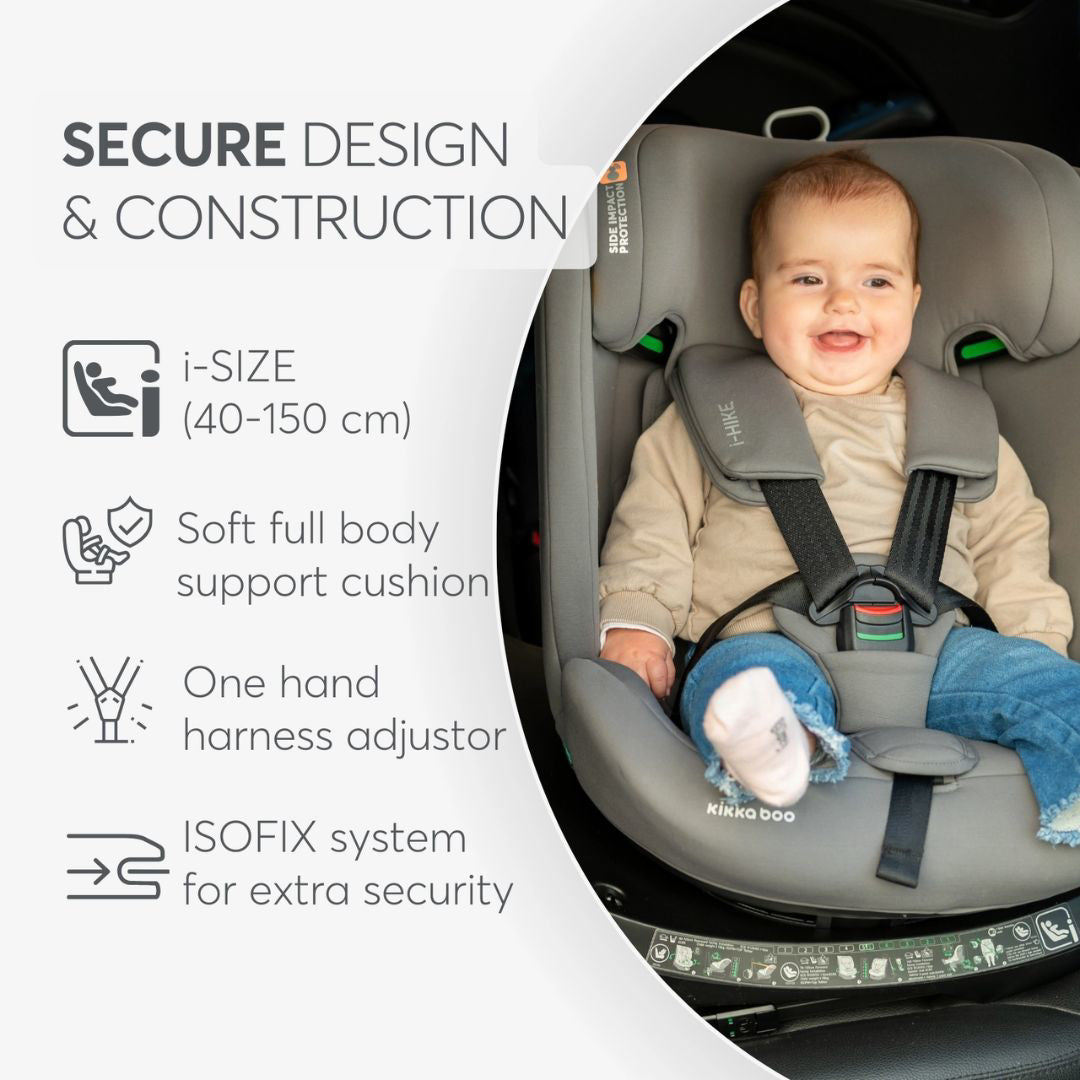 KikkaBoo® Otroški avtosedež 360° i-Hike i-SIZE (40-150 cm) Light Grey 2025 KikkaBoo