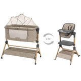 KikkaBoo® 2en1 Berceau cododo et Chaise haute Sleat Me Beige