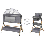 KikkaBoo® 2en1 Berceau cododo et Chaise haute Sleat Me Grey