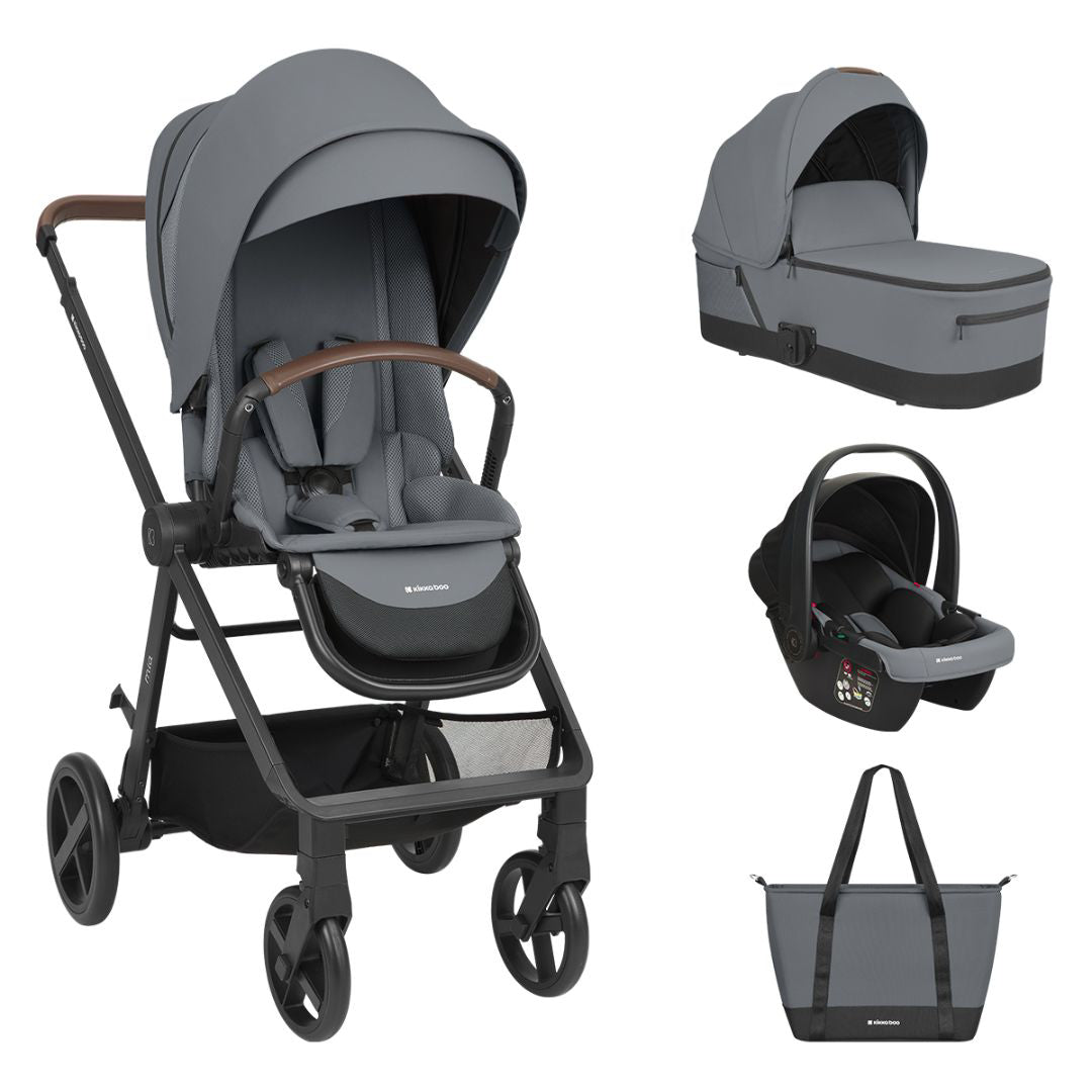 KikkaBoo® Otroški voziček s košaro 3v1 Mia Grey KikkaBoo