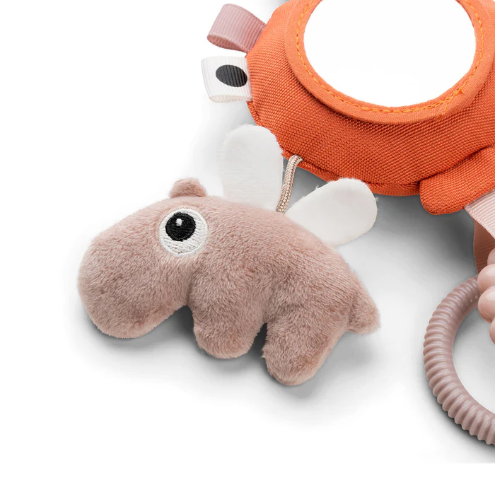 Done by Deer® Aktivnostna igračka za voziček z ogledalcem Happy Clouds Papaya Done by Deer