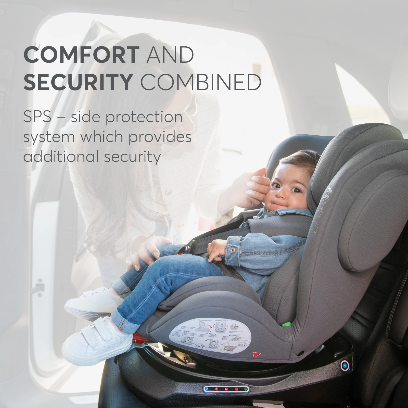 KikkaBoo® Otroški avtosedež 360° i-Felix i-SIZE (40-150 cm) Light Grey KikkaBoo