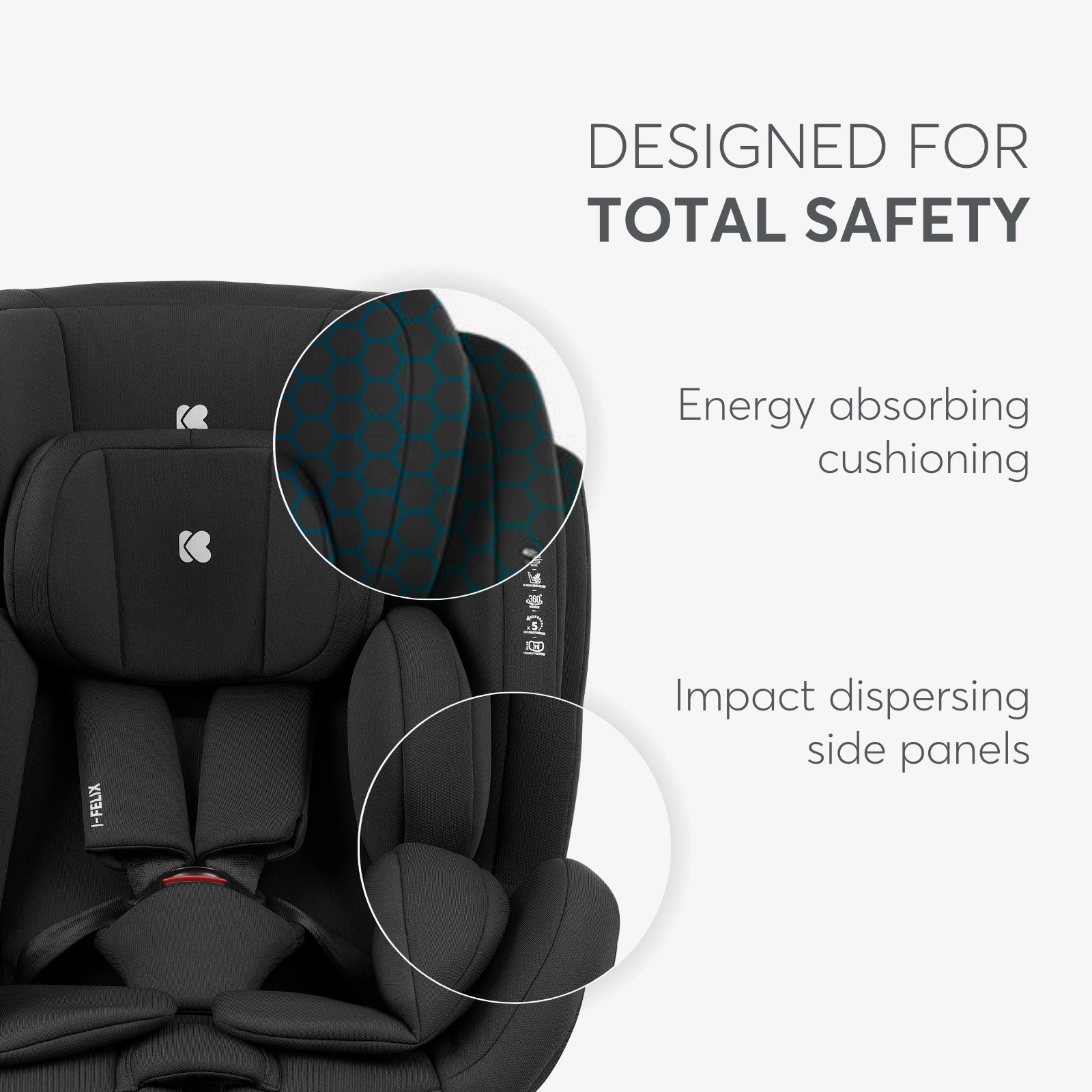 KikkaBoo® Otroški avtosedež 360° i-Felix i-SIZE (40-150 cm) Black KikkaBoo