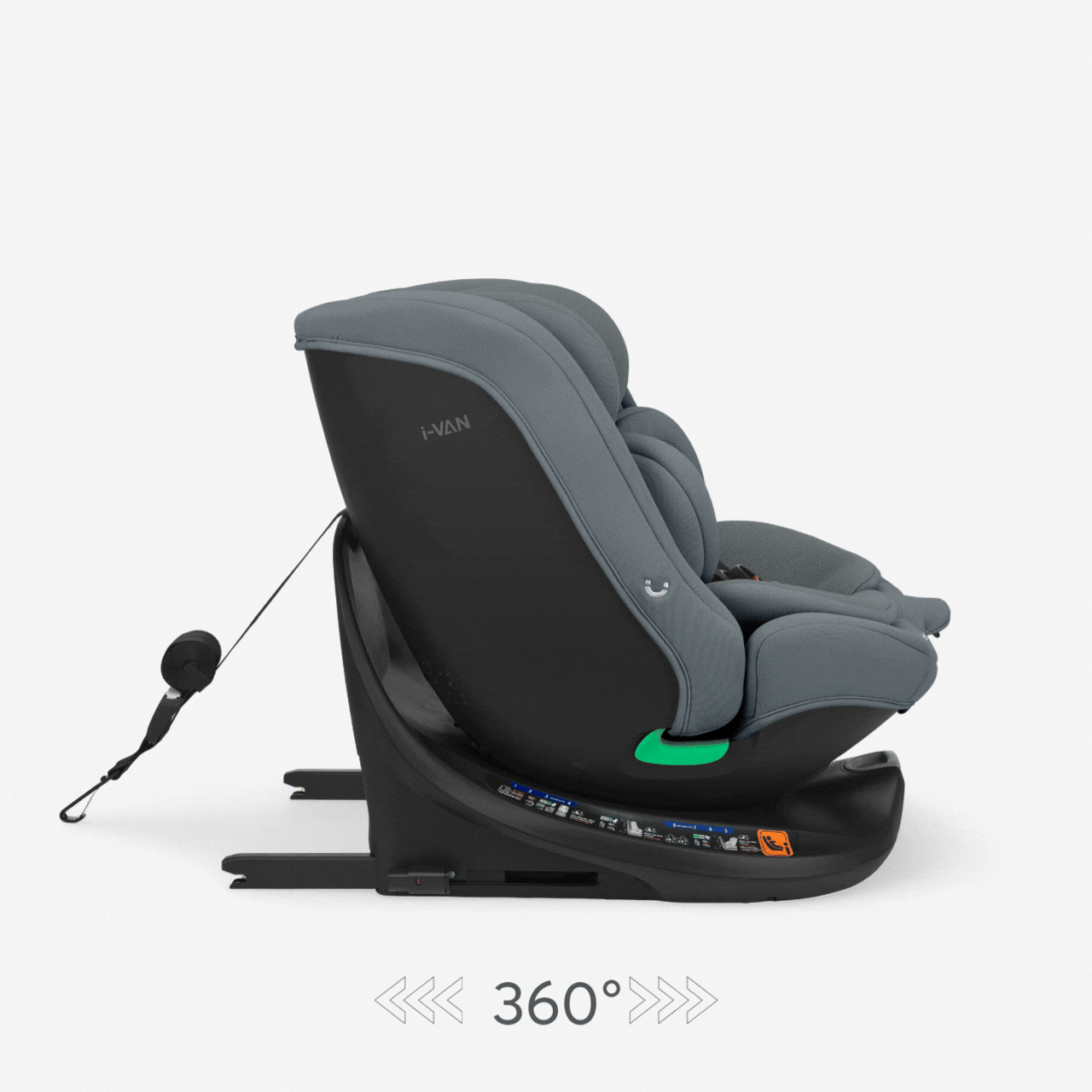KikkaBoo® Otroški avtosedež 360°i-Van i-SIZE (40-150 cm) Dark Grey KikkaBoo