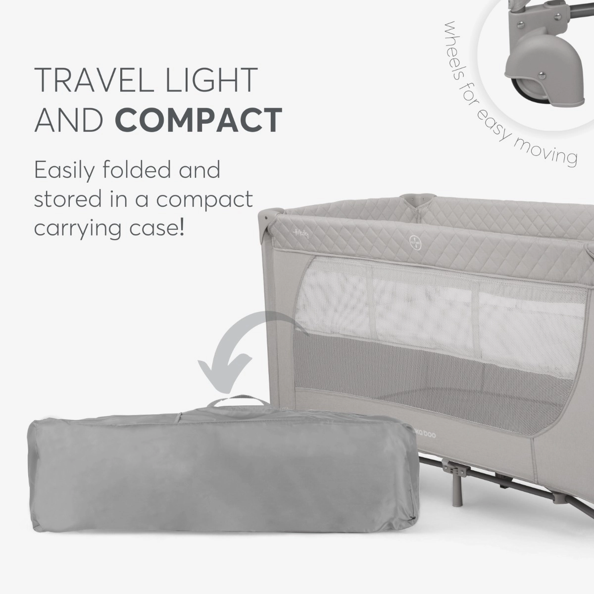 KikkaBoo® Prenosna posteljica 2 levels 125x65 Medley Beige KikkaBoo